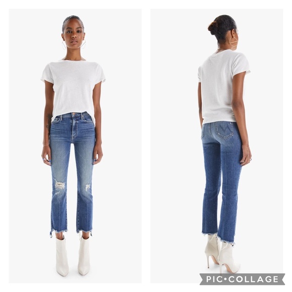 MOTHER Denim - Mother The Insider Crop Step Chew Medium Wash in Dancing Jeans Size 31”